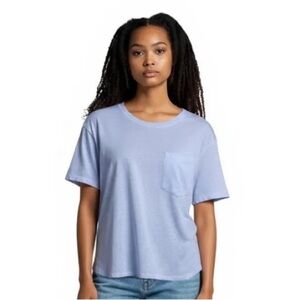 WE THE FREE Women’s Blue Short Sleeve Slub Tee Size Small loose soft pocket tee